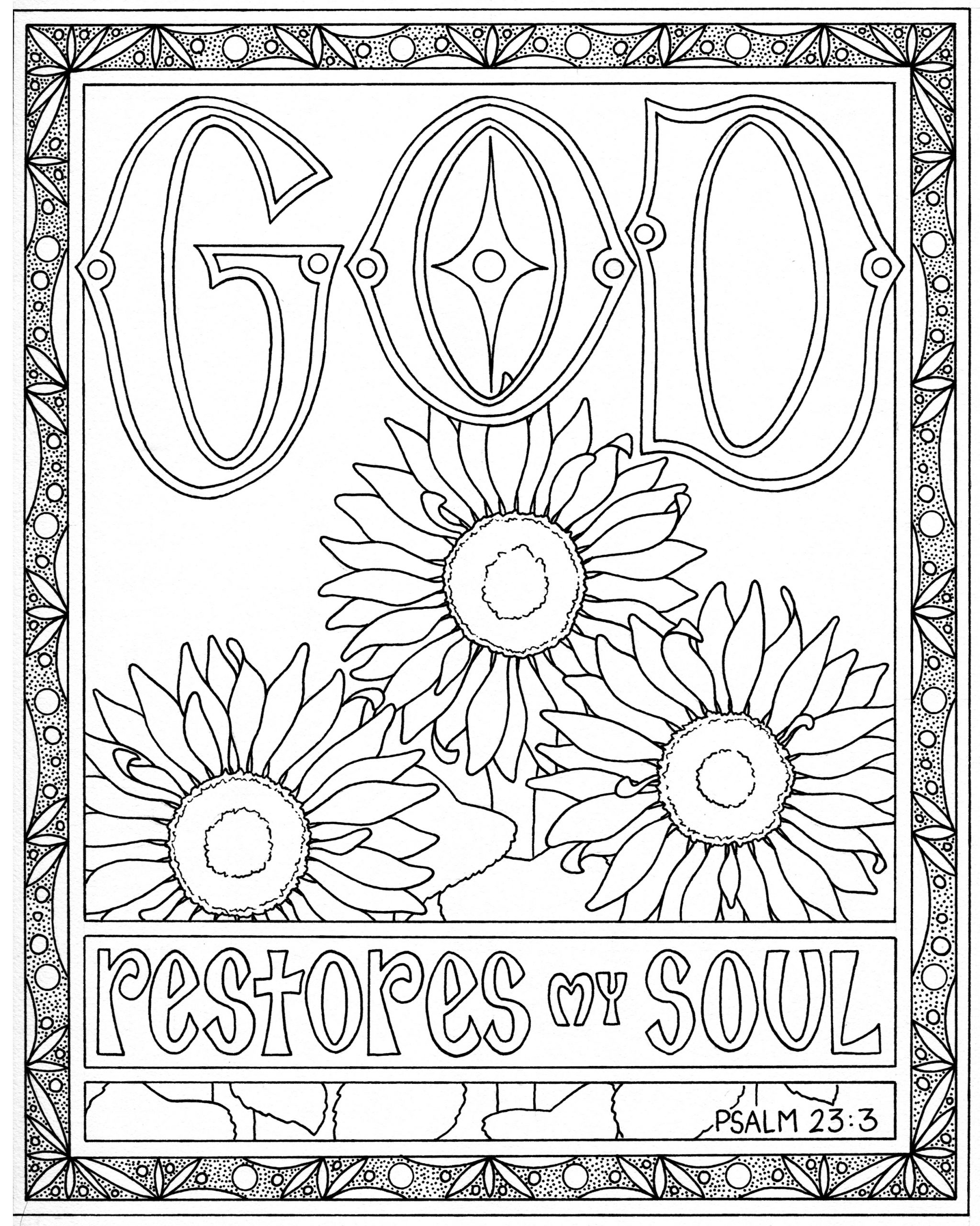 god-restores-my-soul-line-art