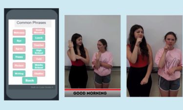 Image Description: Screen shots from "Chatter," the app that Myah and her friend designed.